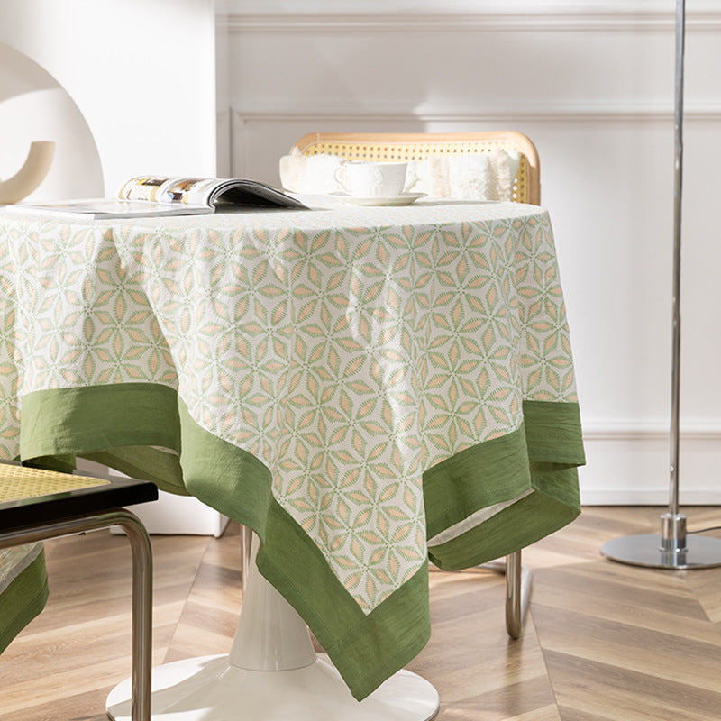 Cotton tablecloth with graphic all-over pattern and contrasting hem edge Stornfield