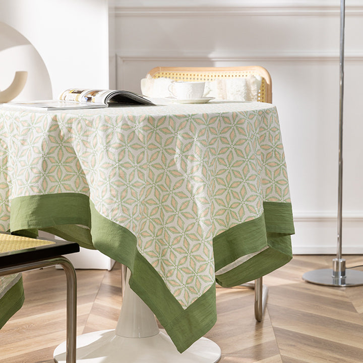 Cotton tablecloth with graphic all-over pattern and contrasting hem edge Stornfield