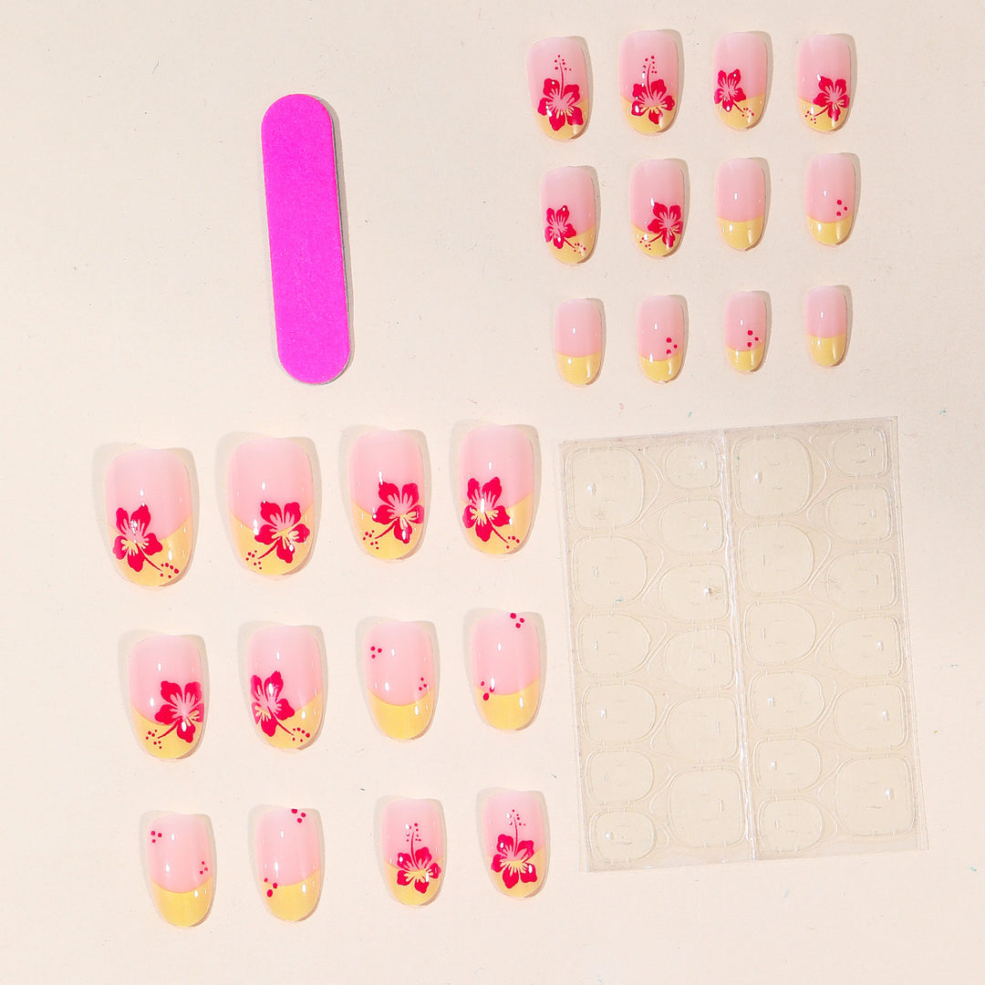 Floral French Tip Nail Art Stornfield