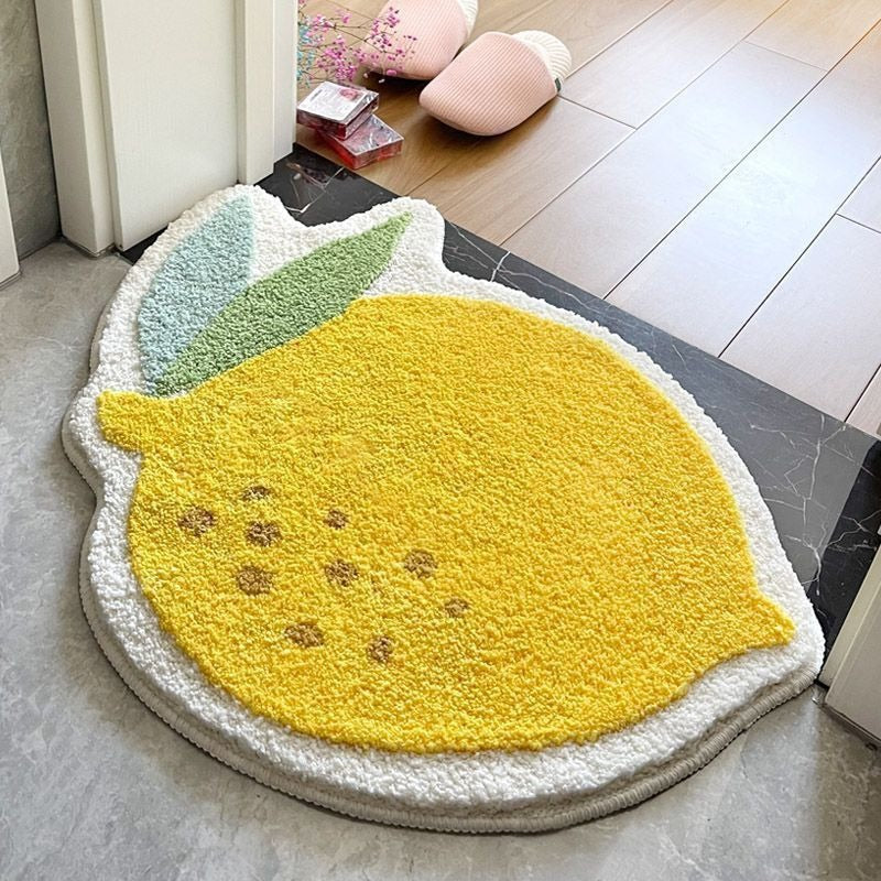 Lemon Slice Shape Bath Mat Stornfield