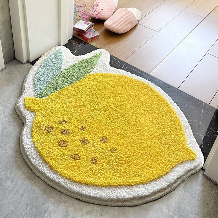 Lemon Slice Shape Bath Mat Stornfield