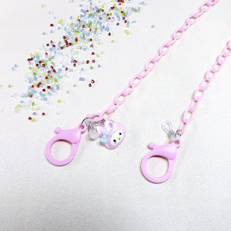 Playful glasses holder chain made of transparent material Stornfield