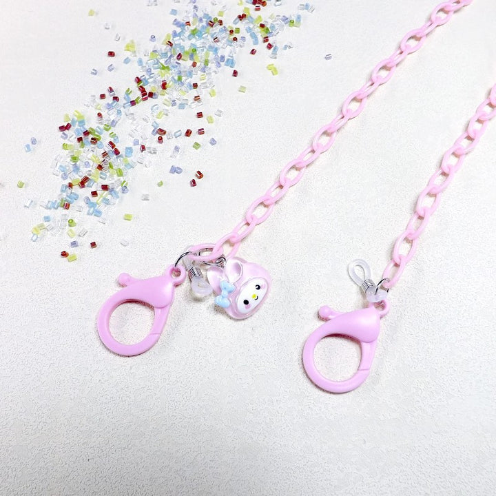 Playful glasses holder chain made of transparent material Stornfield
