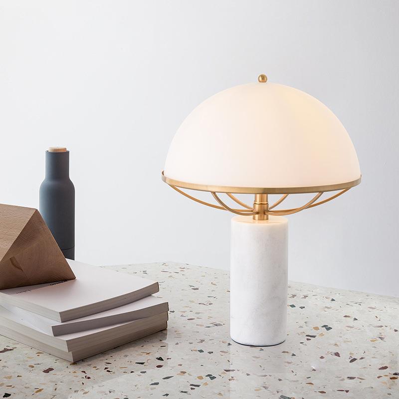Artistic Marble and Metal Table Lamp