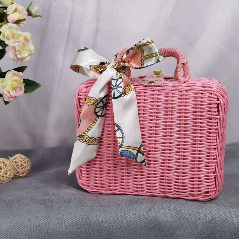 Women's braided handbag with decorative silk ribbon Stornfield