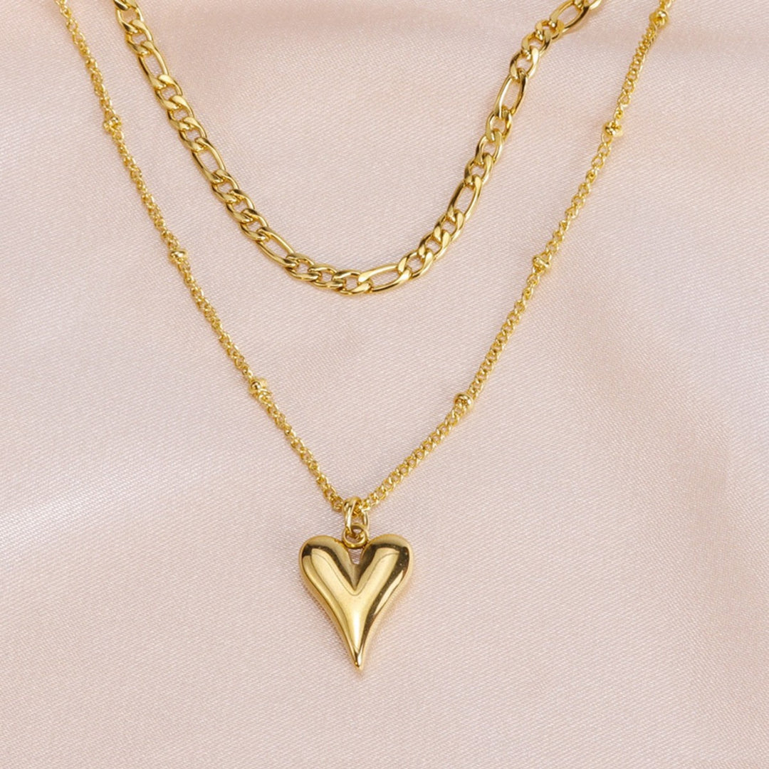 Layered Heart Pendant Necklace Stornfield 1787044446