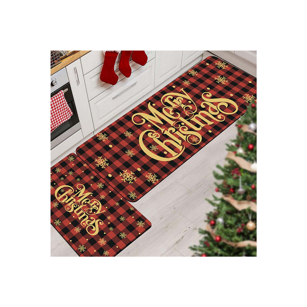 Christmas-Themed Kitchen Mat Set