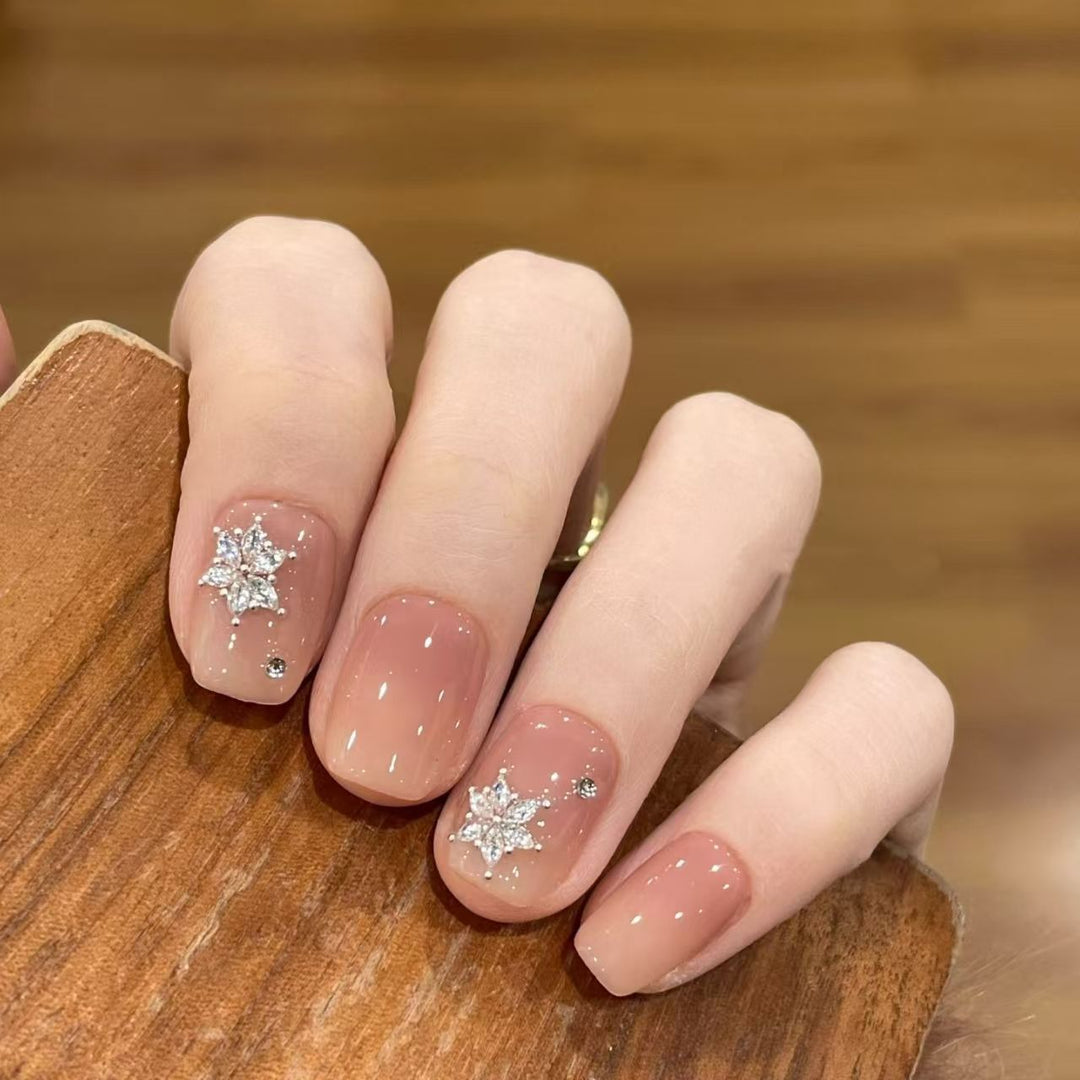 Elegant Rhinestone Embellished Press-On Nail Set