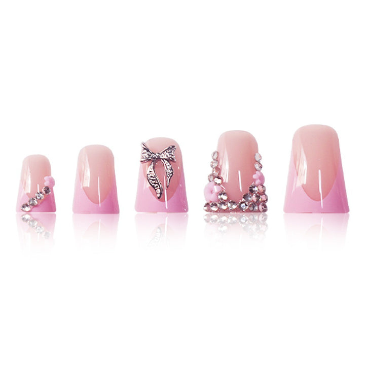 Elegant Floral Rhinestone Press-On Nails Stornfield
