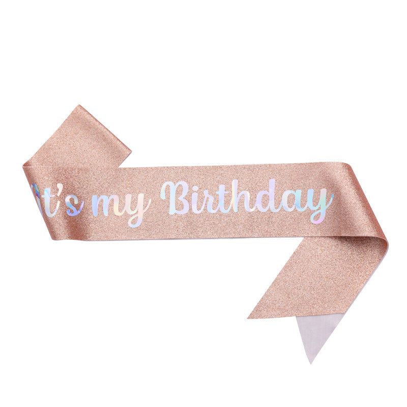 Ladies Festive Birthday Band with Glitter Design Stornfield