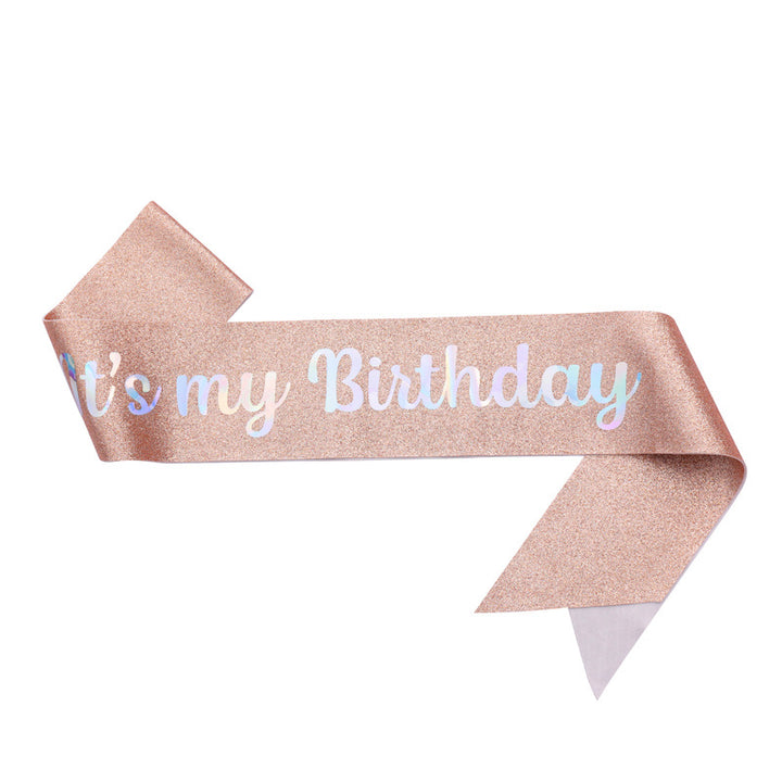 Ladies Festive Birthday Band with Glitter Design Stornfield