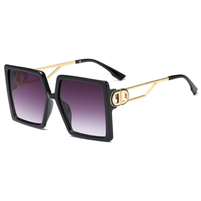 Women's oversized square sunglasses with elegant metal frame and polarizing lenses Stornfield