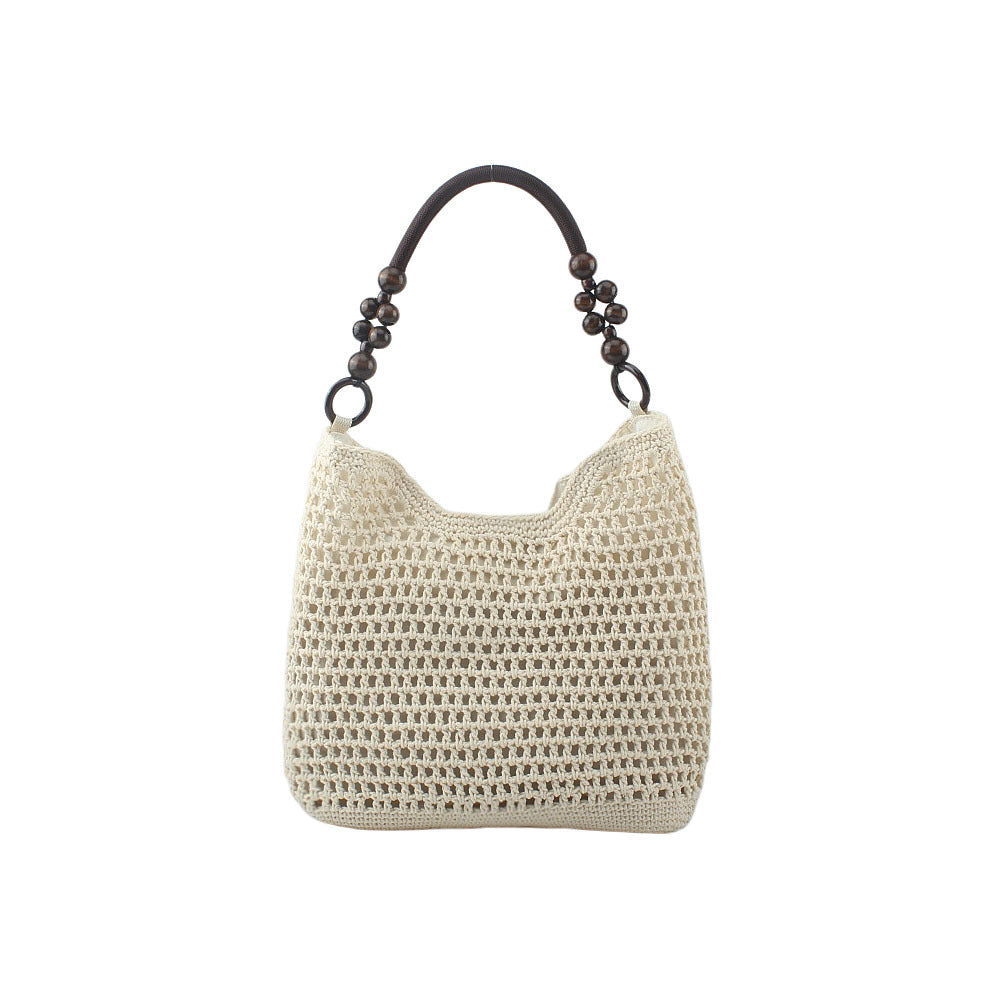 Shoulder bag with ornate wooden handles Stornfield