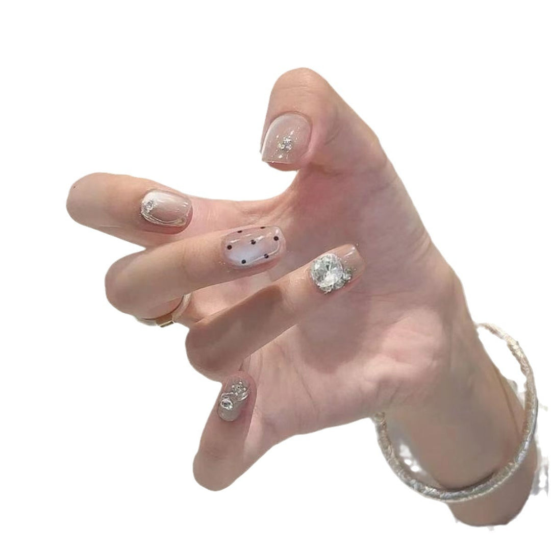 Premium Crystal-Decorated Press-On Nail Set Stornfield
