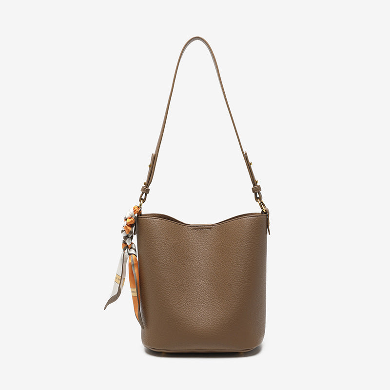 Textured Leather Bucket Bag Stornfield
