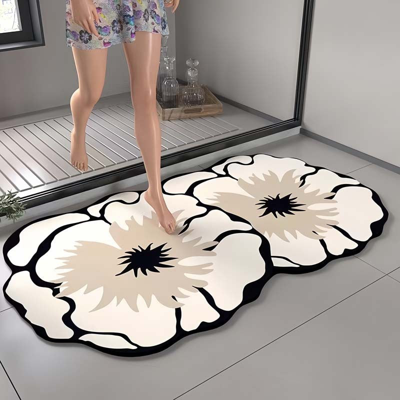 Women's Floral Pattern Bathroom Mat