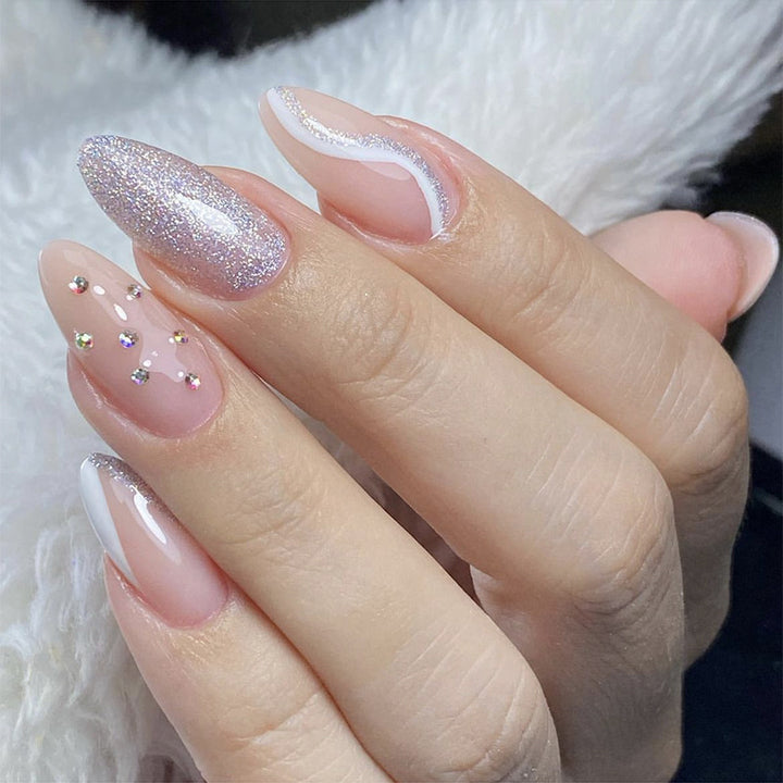 Glamorous Glittered Stiletto Nail Art Stornfield