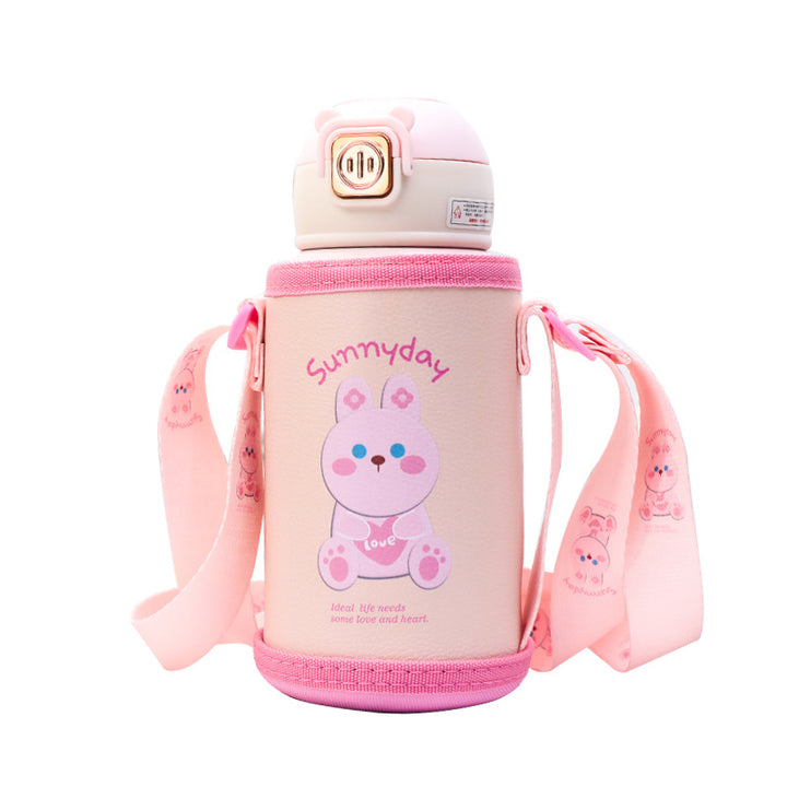 Women's Insulated Drinking Bottle with Cute Animal Design and Practical Carry Strap Stornfield