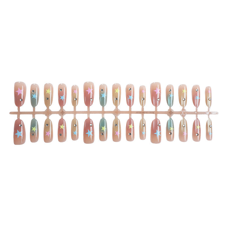 Creative Star-Patterned Press-On Nail Set