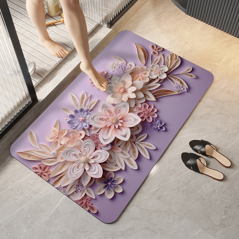 Decorative Floral Bath Mat