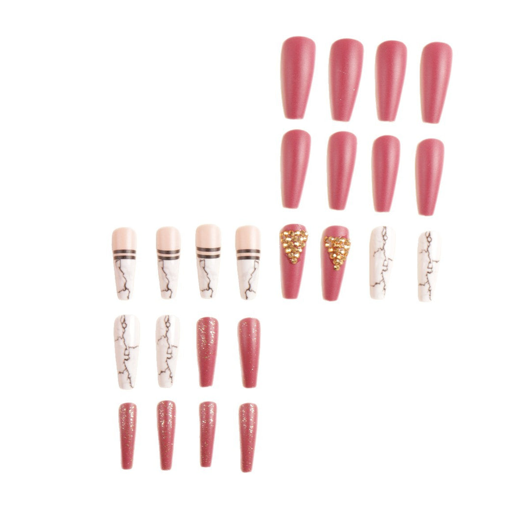 Elegant Marble Press-On Nail Art Set Stornfield