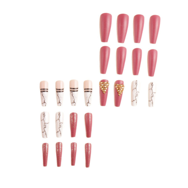 Elegant Marble Press-On Nail Art Set Stornfield