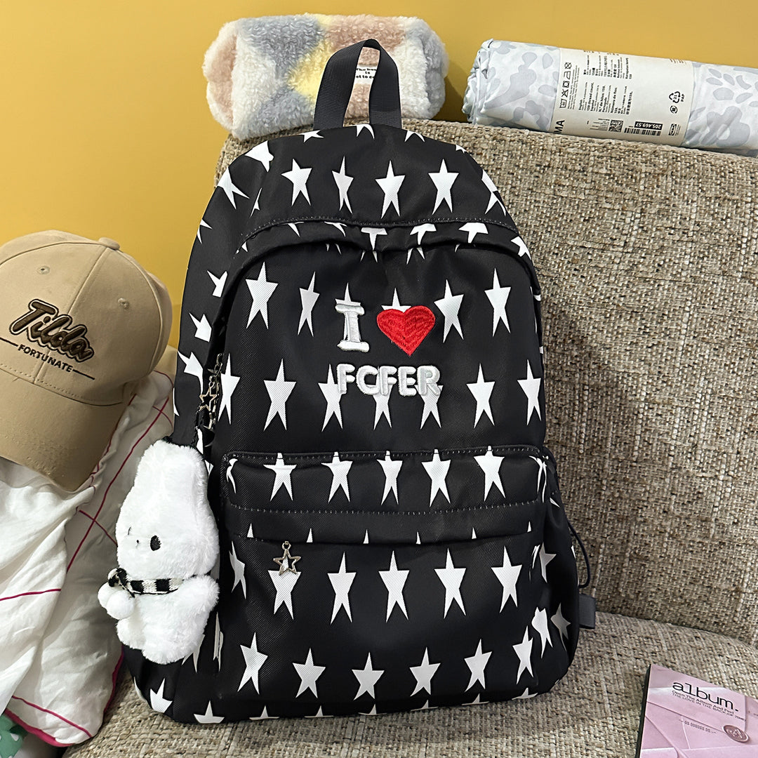Casual Star-Patterned Backpack Stornfield