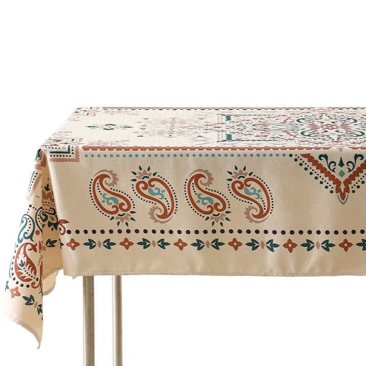 Water-repellent rectangular tablecloth with paisley pattern and coated cotton look Stornfield