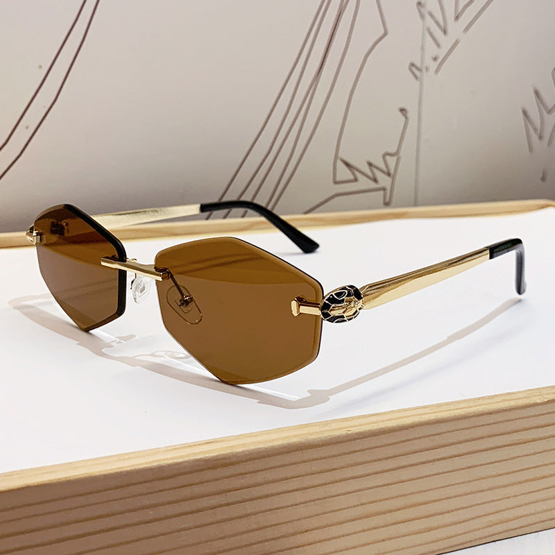 Women's Designer Sunglasses with Hexagonal Frame and Gold Accents Stornfield