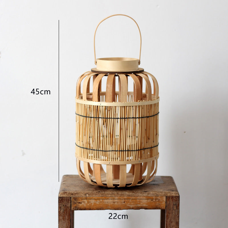 Handcrafted lantern made of bamboo and metal Stornfield