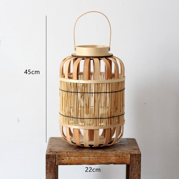Handcrafted lantern made of bamboo and metal Stornfield
