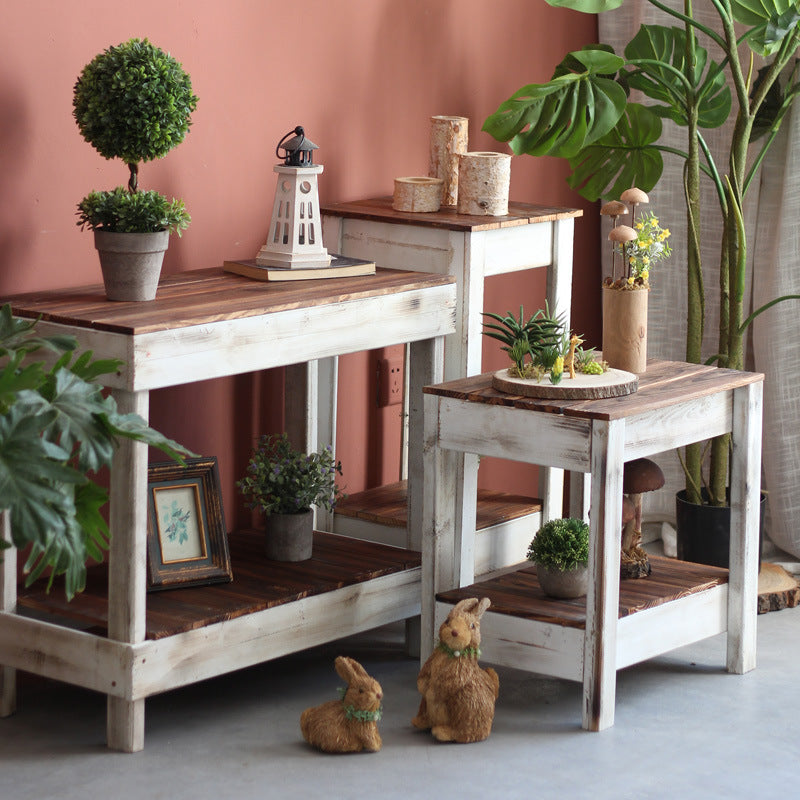 Handmade side table made of solid wood Stornfield