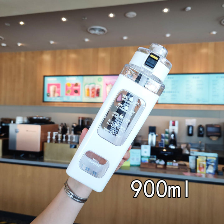 Women's water bottle with integrated time markers and straw Stornfield