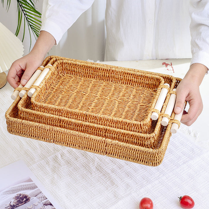 Rustic Woven Food Serving Tray Stornfield