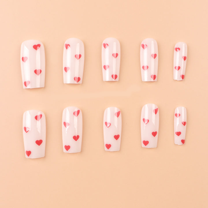 Artistic Heart-Themed Press-On Nail Set Stornfield