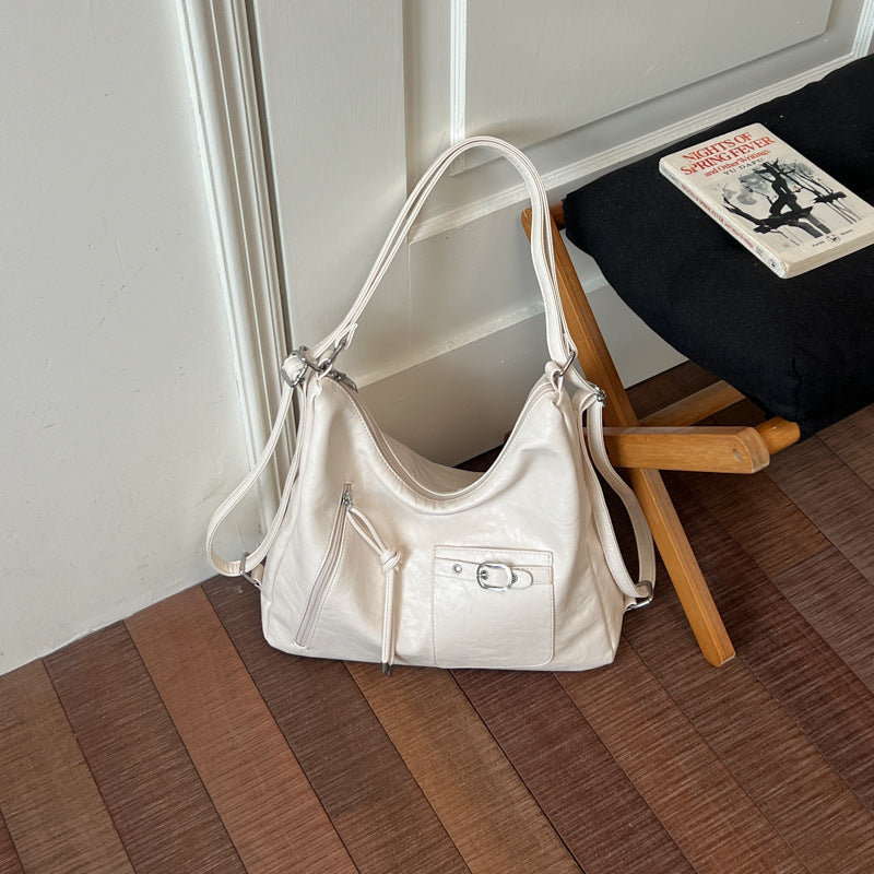 Vintage-Inspired Soft Leather Hobo Bag