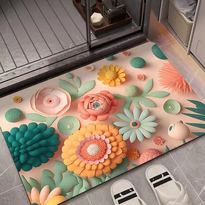3D Textured Floral Mat Stornfield