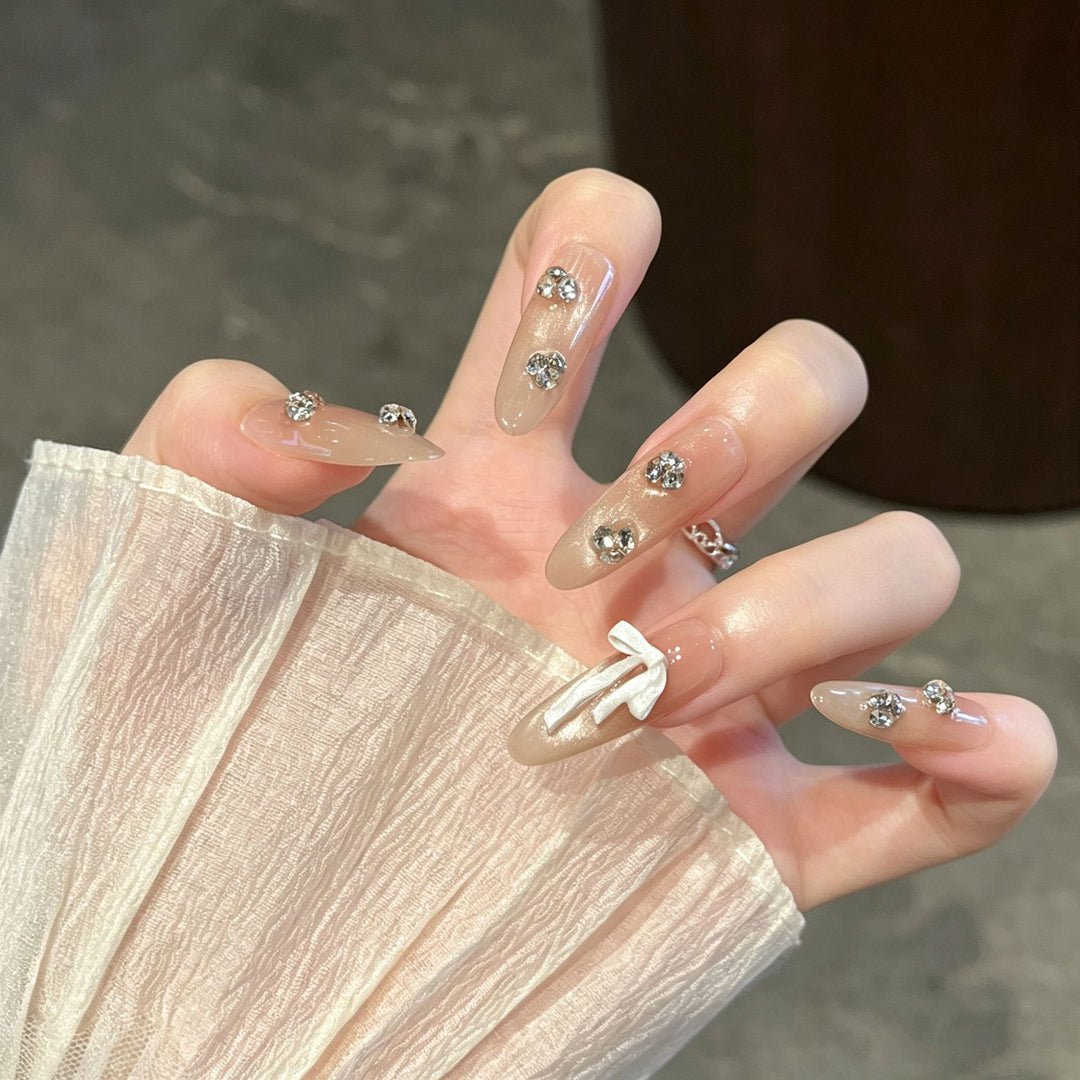 Decorative Rhinestone-Crafted Press-On Nail Extensions Stornfield