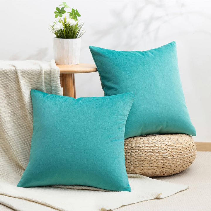 Plush Velvet Lumbar and Square Throw Pillow Covers