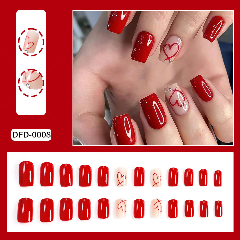 Premium Abstract Heart Press-On Nail Set Stornfield