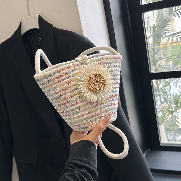 Floral Accent Handcrafted Shoulder Bag