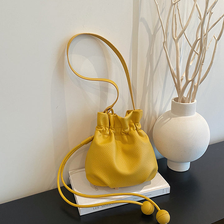 Leather Drawstring Handbag