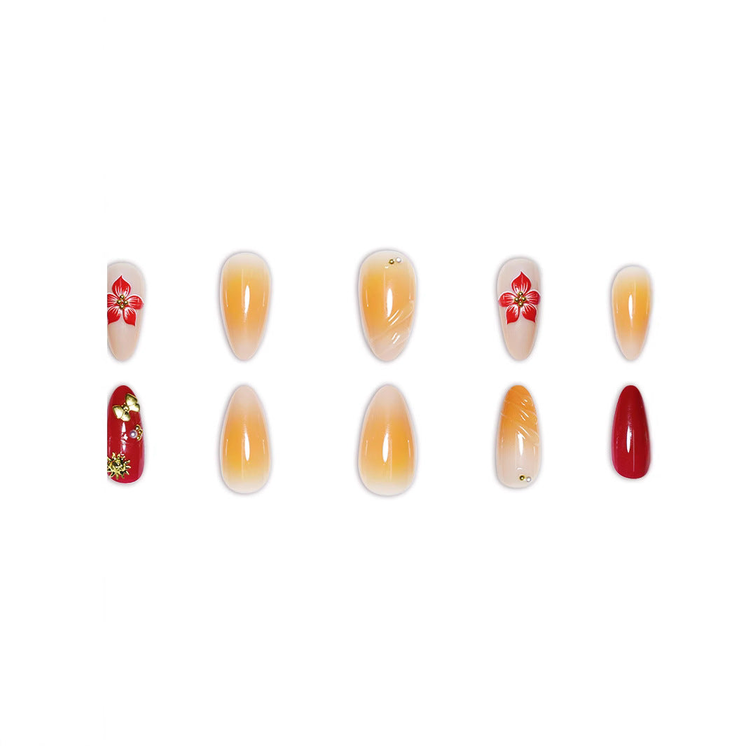 Decorative Floral Press-On Nail Art Set Stornfield