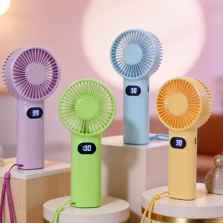 Women's Portable Mini Handheld Fan with LCD Display Stornfield