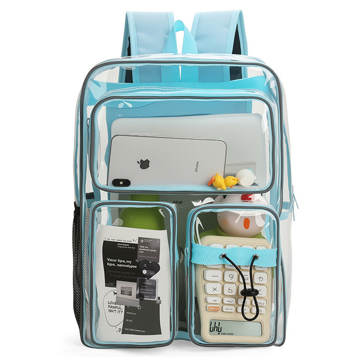 Transparent school backpack with multiple compartments Stornfield
