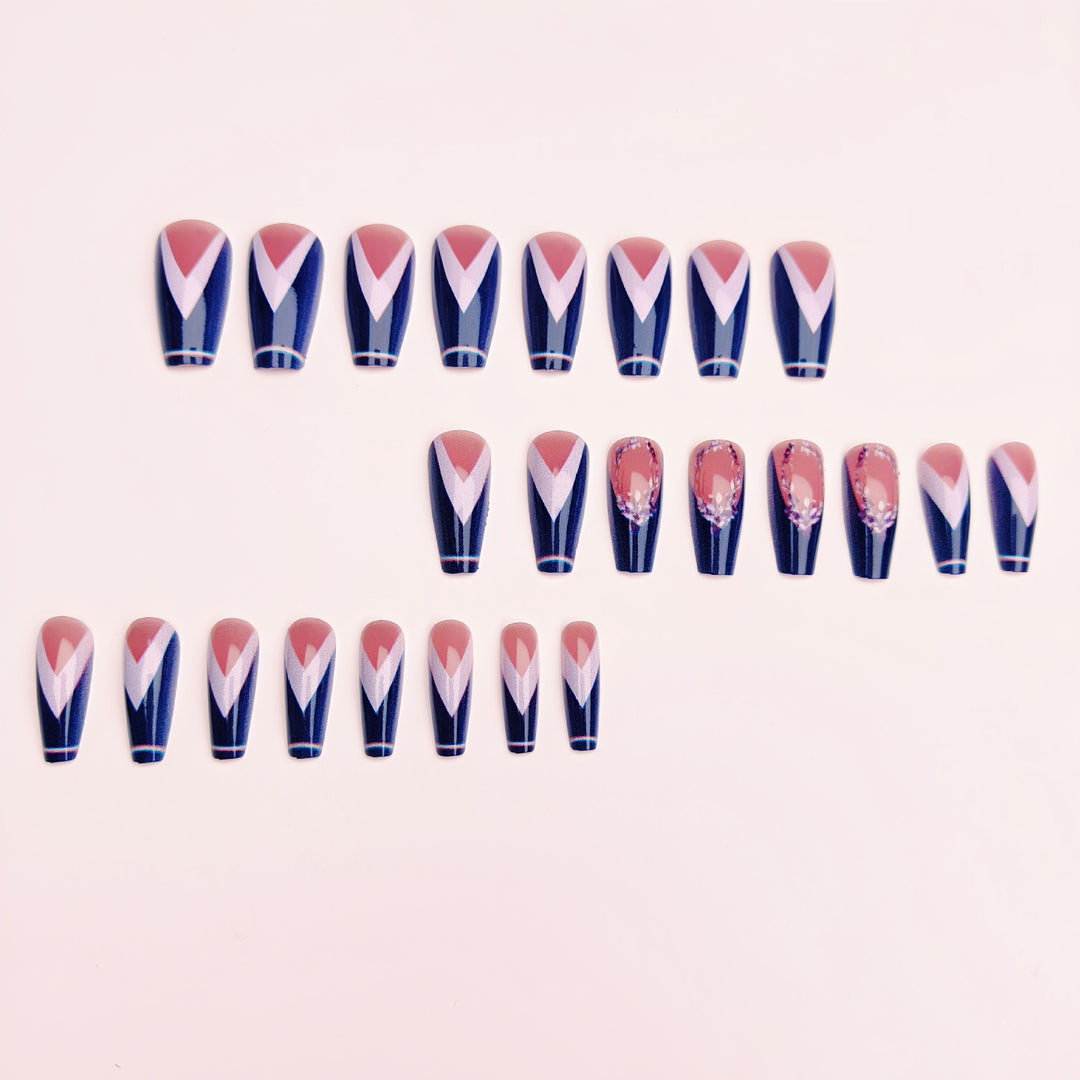 Elegant Artificial Nails with Floral Accents Stornfield