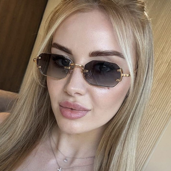 Ladies geometric sunglasses with luxurious metal frame and protective UV filter Stornfield