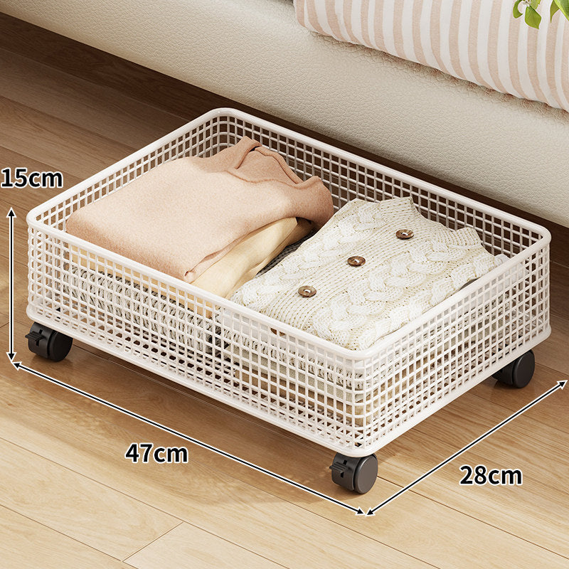 Under-Bed Rolling Mesh Storage Drawer with Locking Casters