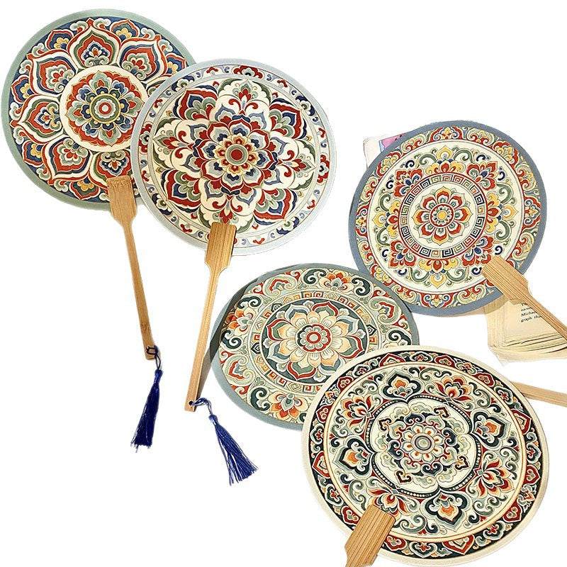 Handmade fan with artistic motif Stornfield