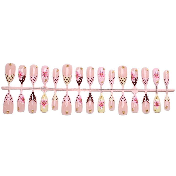 Artistic Floral Press-On Nail Tips Stornfield